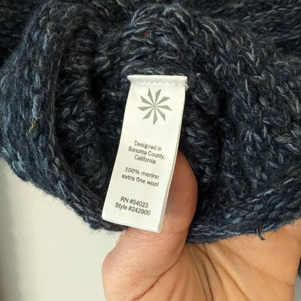 Athleta Merino Extra Fine Wool Full Zip Turtle Neck Moto Sweater